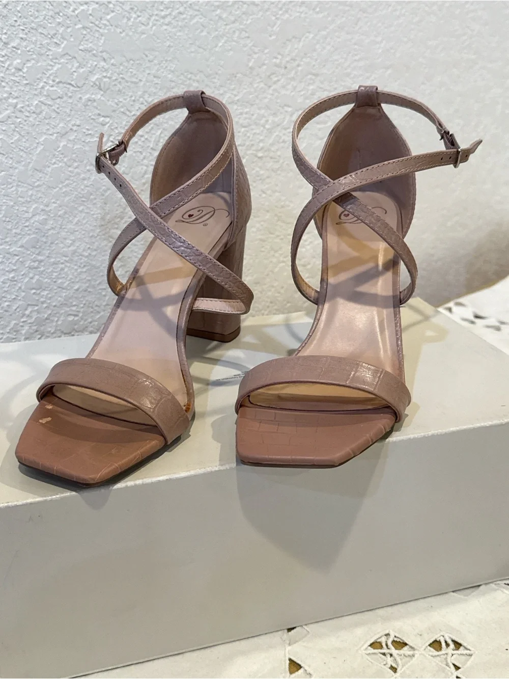 Delicious Blush Strappy Block Heel Sandals